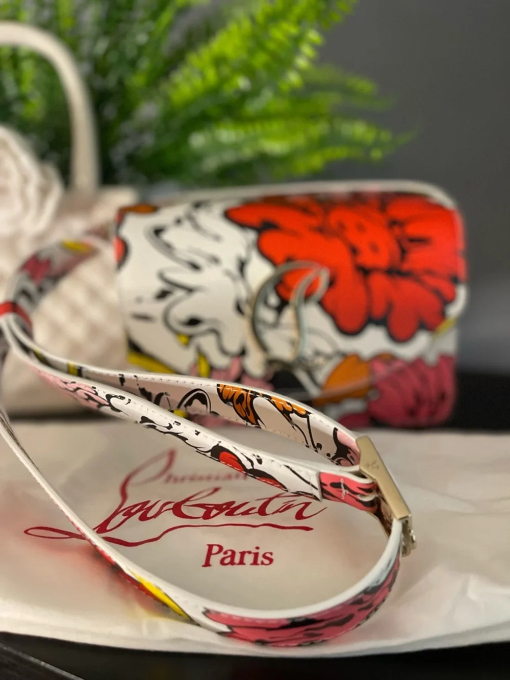NWT Christian Louboutin Ruby 54 Floral Print Crossbody Bag - Picture 10 of 10